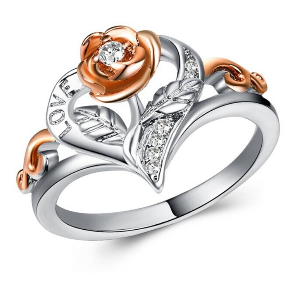 Ring - Heart of the Rose Silver and Gold Ring